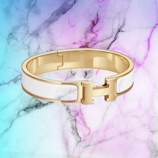 BRACELET HERM*S - BLANC/OR